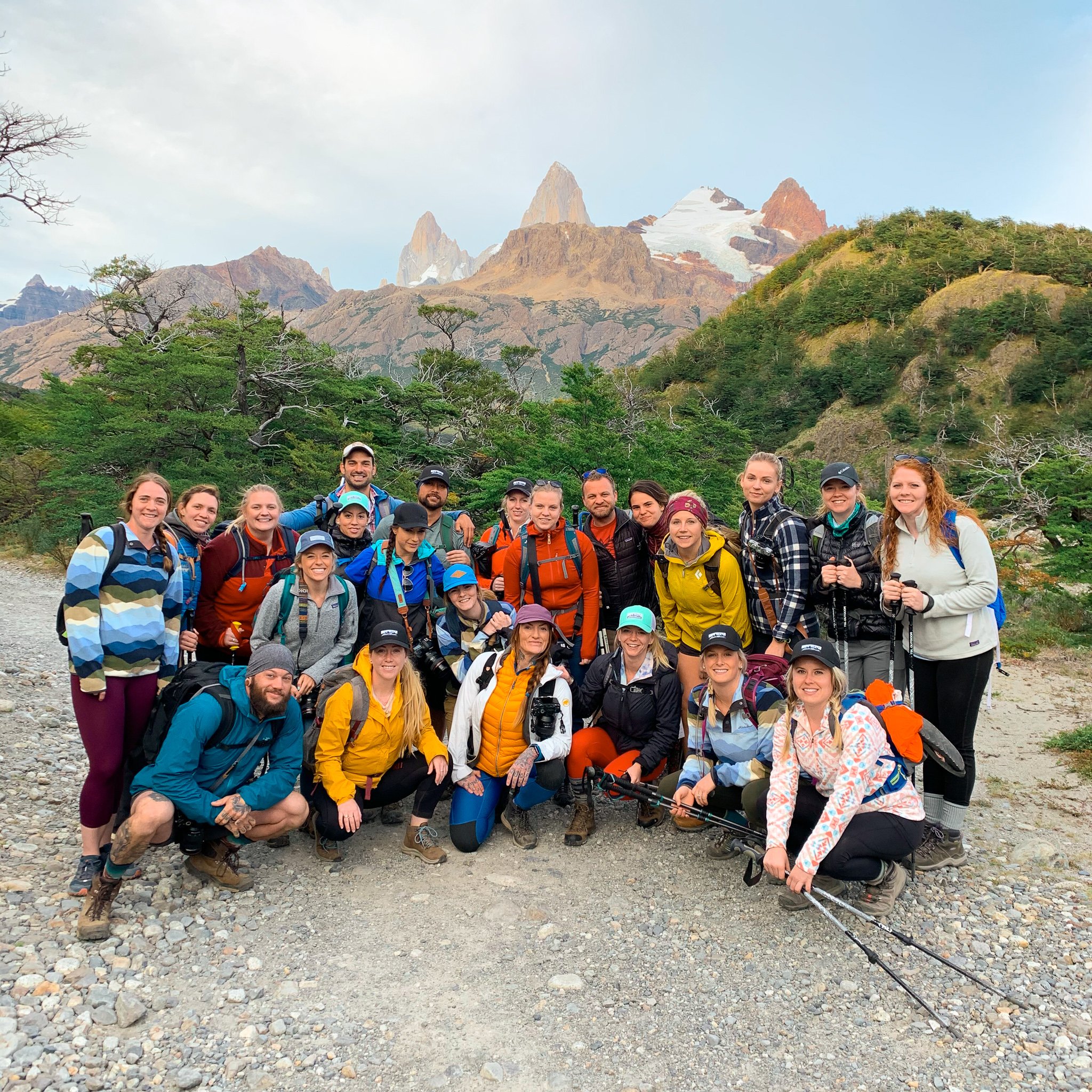 Brooke Willson and TrovaTRip group hiking in Patagonia.