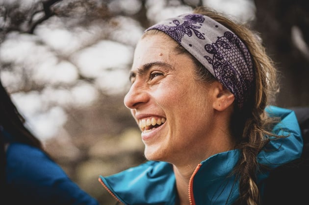 Pilar, a hiking Guide in Patagonia who leads women's group hikes.