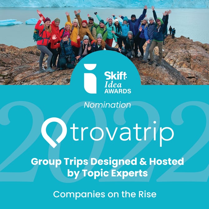 TrovaTrip Skift IDEA Awards nomination graphic.