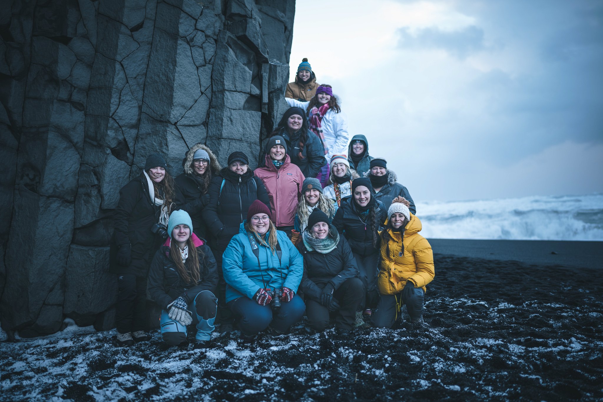 TrovaTrip Iceland Travelers on a glacier.