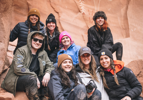 TrovaTrip group in the Coyote Gulch, Utah, United States.