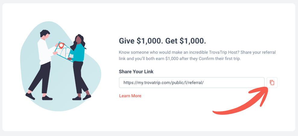 TrovaTrip Travel Host Referral Program, Portal Graphic.