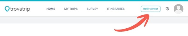 TrovaTrip Travel Host Referral Program, Top Nav Graphic.