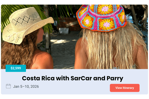 Bookable group trip to Costa Rica, one of the best destinations to travel in January, 2026.