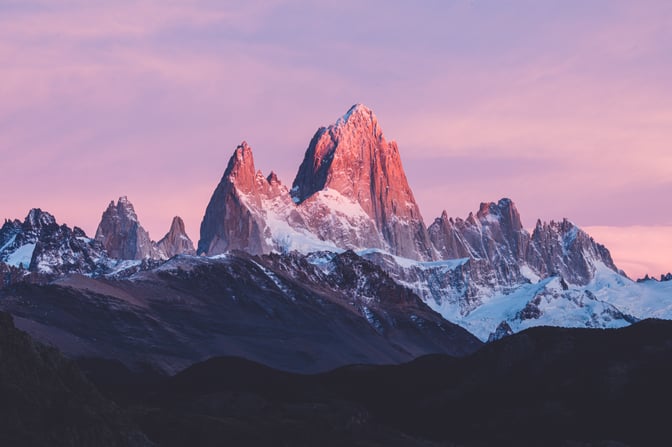 Fitz Roy at sunset.