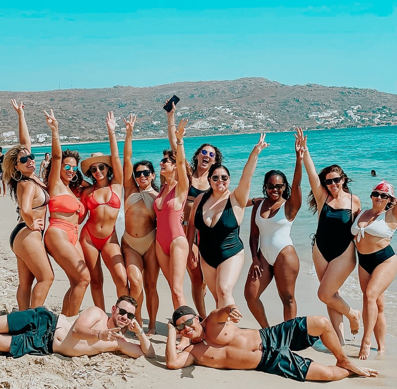 TrovaTrip Travelers on the beach in Greece.