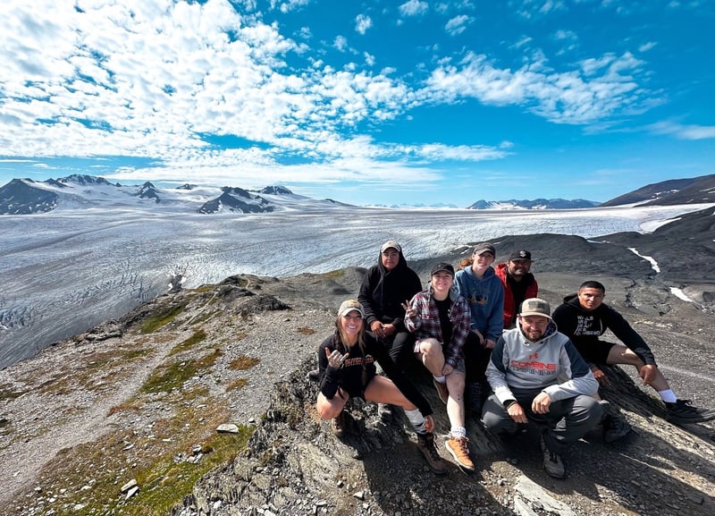 TrovaTrip Host Marisa LaRen and Travelers in Alaska.