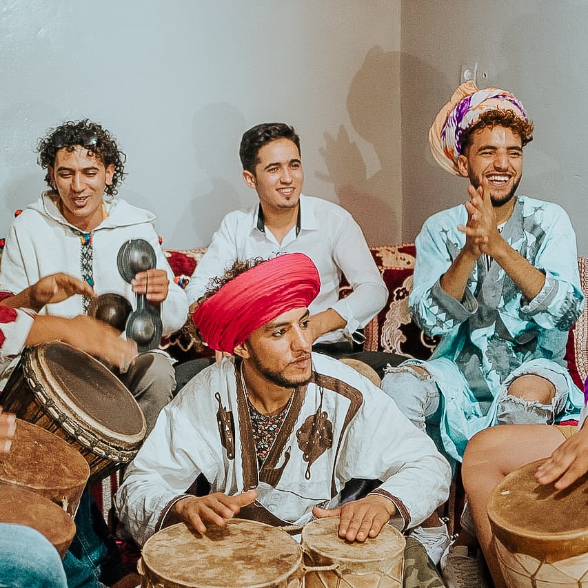 TrovaTrip Morocco group of locals playing music
