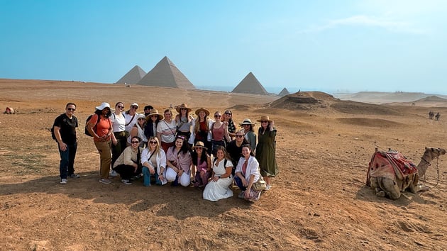 Group Travel Host leading a trip in Egypt.