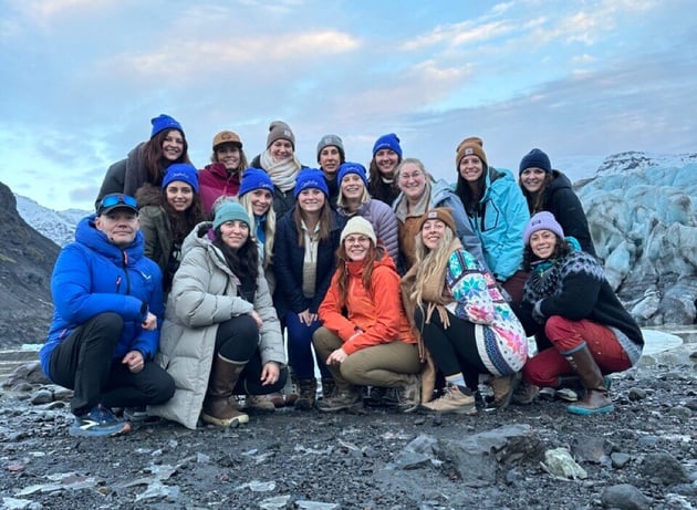 Group of women enjoying a safe trip in high altitude destination, Patagonia.