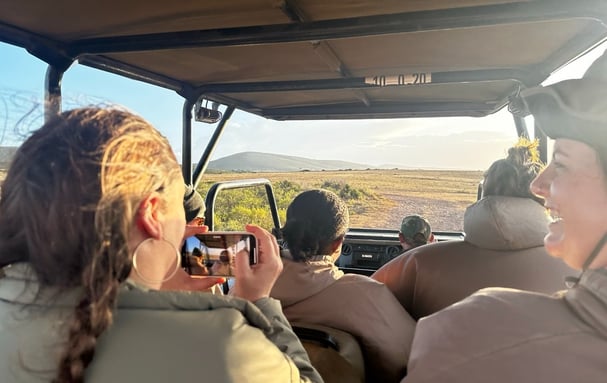 Group of women on a trip through South Africa, one of the best destinations to visit in January.