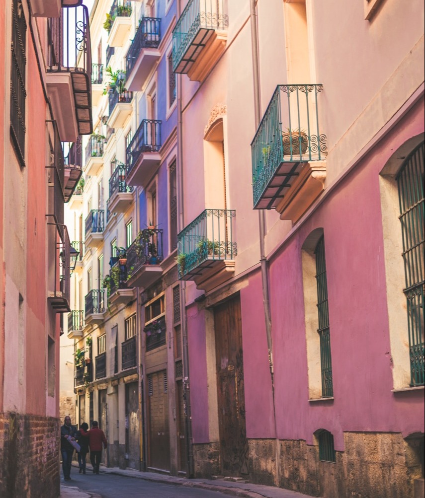 Street view in Valencia, Spain.