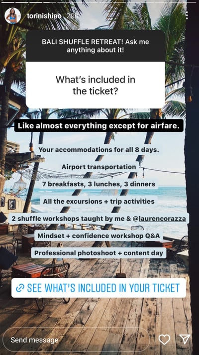 Trip promotion with QA and itinerary breakdown.