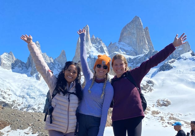 Women traveling together on a Patagonia hiking trip.