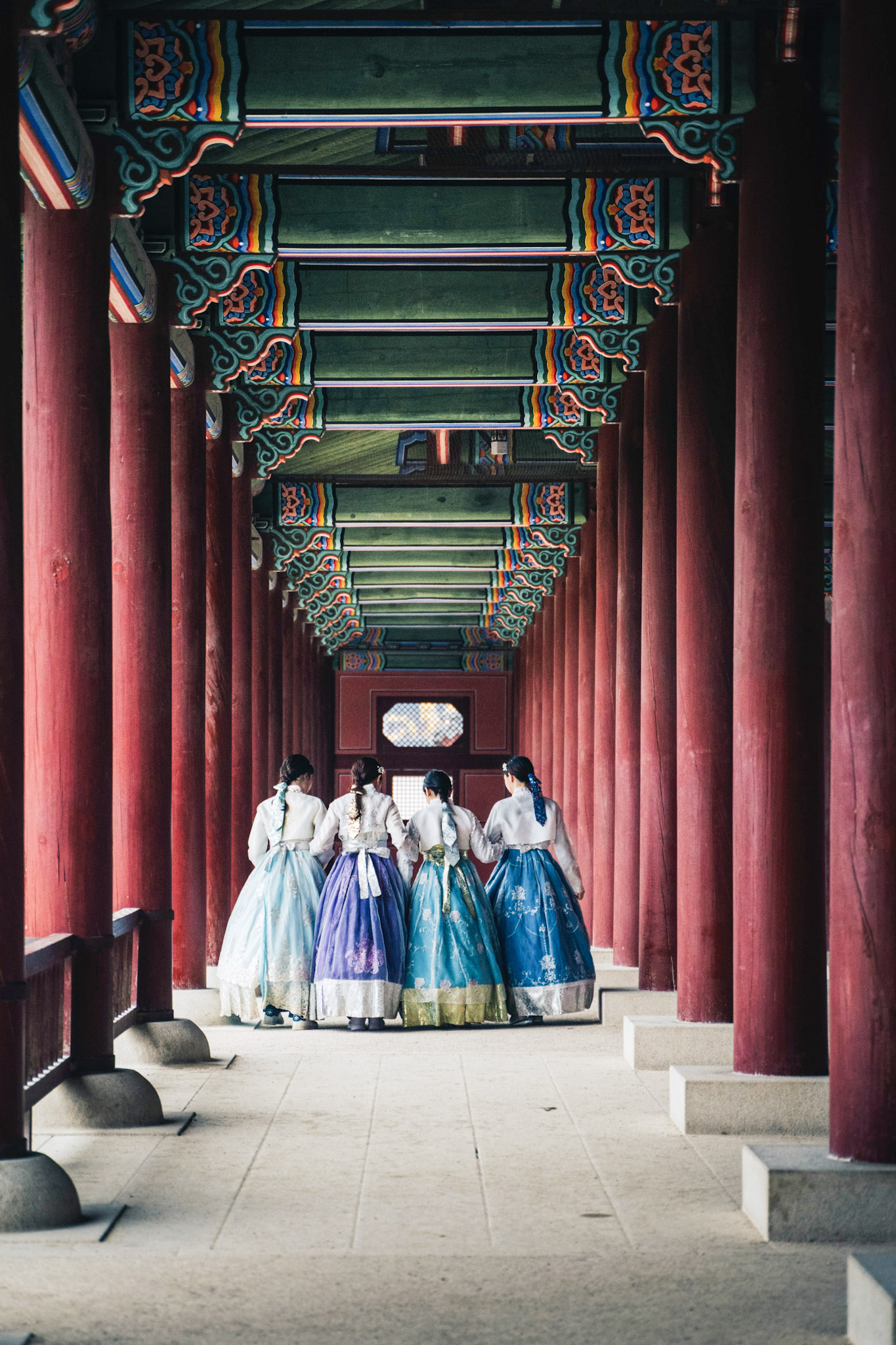 Korean Women At Temple